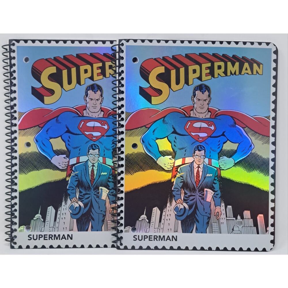 Superman Silver 1956-1970 Wide Ruled 1 Subject Ruled Notebook 80 Sheets NEW x2